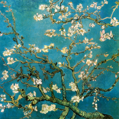 Van Gogh's Almond Branches in bloom 1890, Nebula Stone Birthstone to the Cosmos.