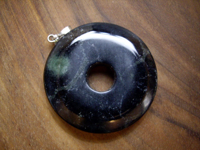 Nebula Stone Donut Pendant with Sterling Silver Bail
