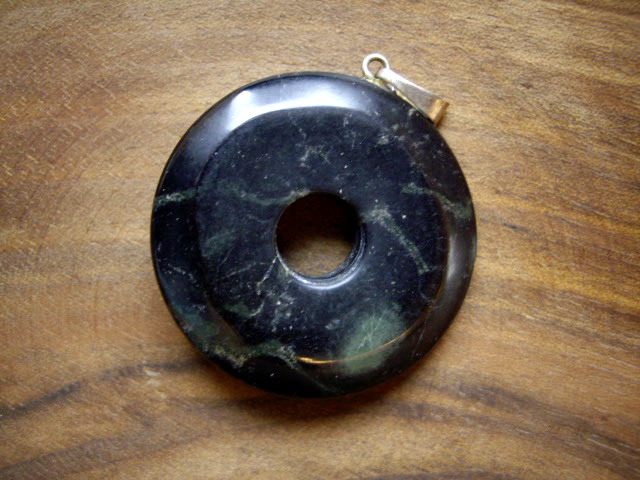 Nebula Stone Donut Pendant with Sterling Silver Bail